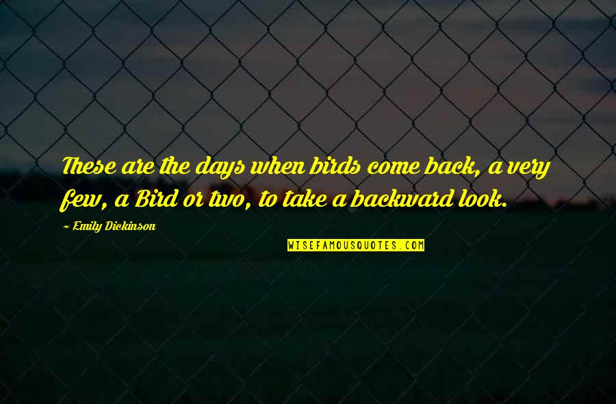 Few Days Quotes By Emily Dickinson: These are the days when birds come back,