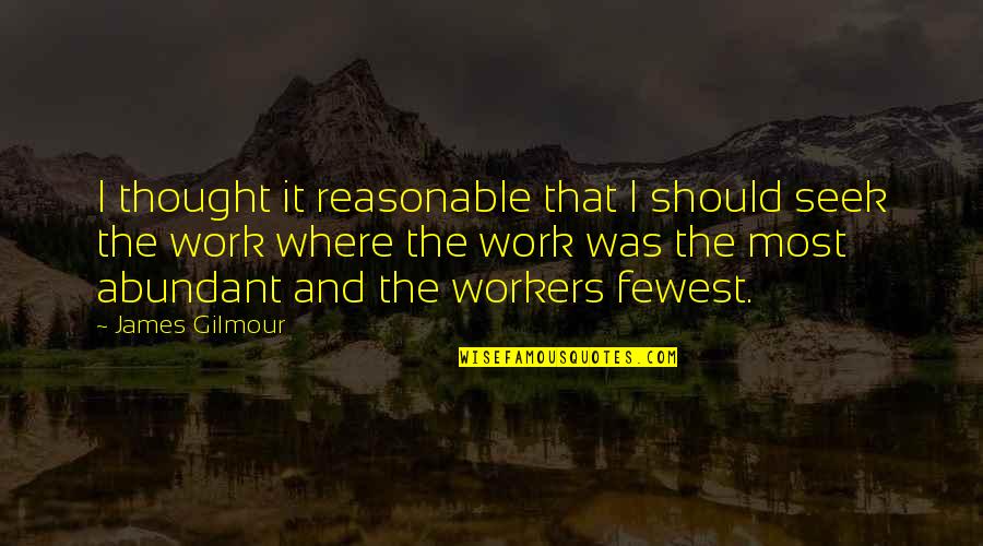 Fewest Quotes By James Gilmour: I thought it reasonable that I should seek