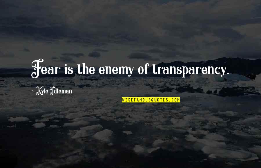 Feximal Quotes By Kyle Idleman: Fear is the enemy of transparency. Feximal Quotes By Kyle Idleman: Fear is the enemy of transparency.