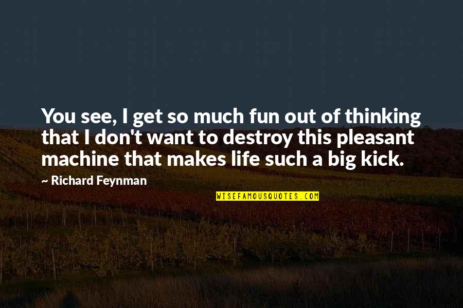 Feynman Life Quotes By Richard Feynman: You see, I get so much fun out
