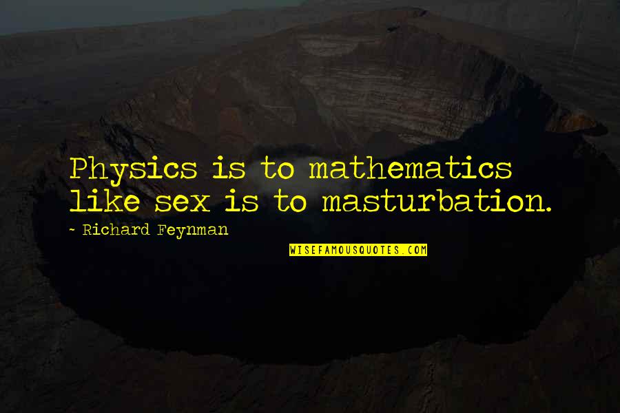 Feynman Physics Quotes By Richard Feynman: Physics is to mathematics like sex is to