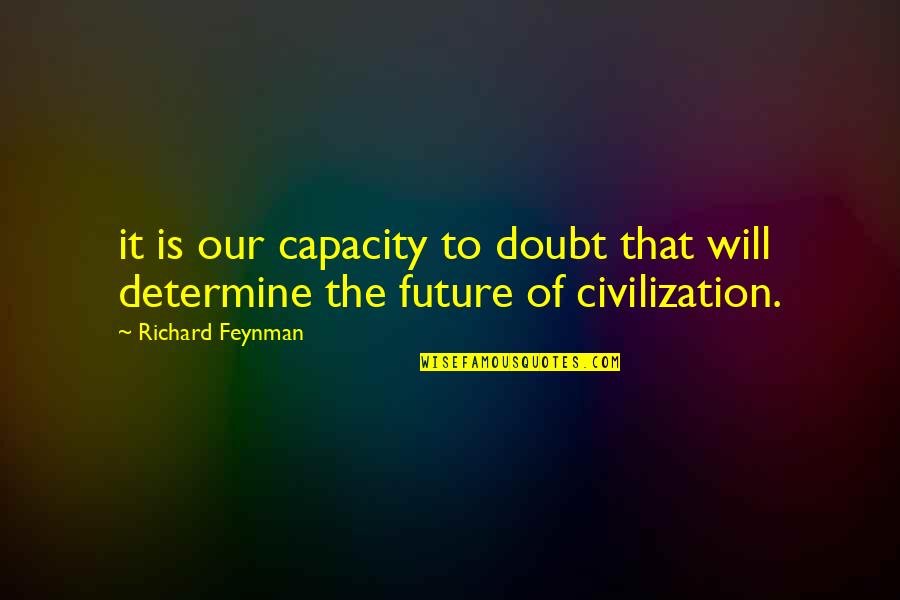 Feynman Quotes By Richard Feynman: it is our capacity to doubt that will