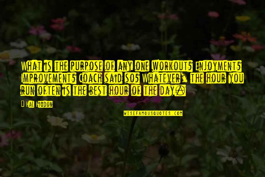 Fezziks Autocannon Quotes By Hal Higdon: What is the purpose of any one workout? Fezziks Autocannon Quotes By Hal Higdon: What is the purpose of any one workout?