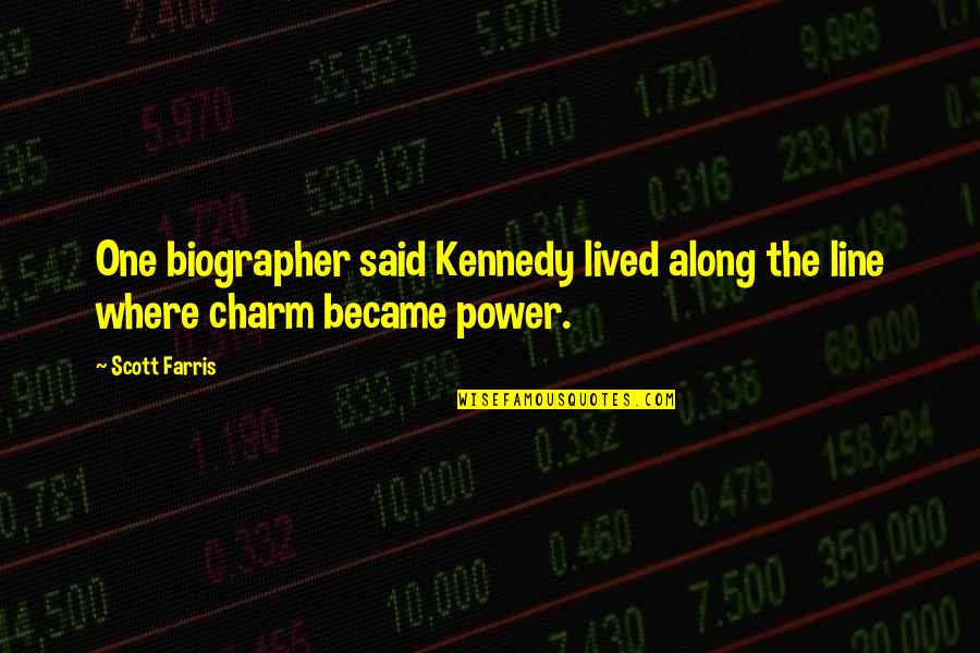 Fffdx Mutual Fund Quote Quotes By Scott Farris: One biographer said Kennedy lived along the line