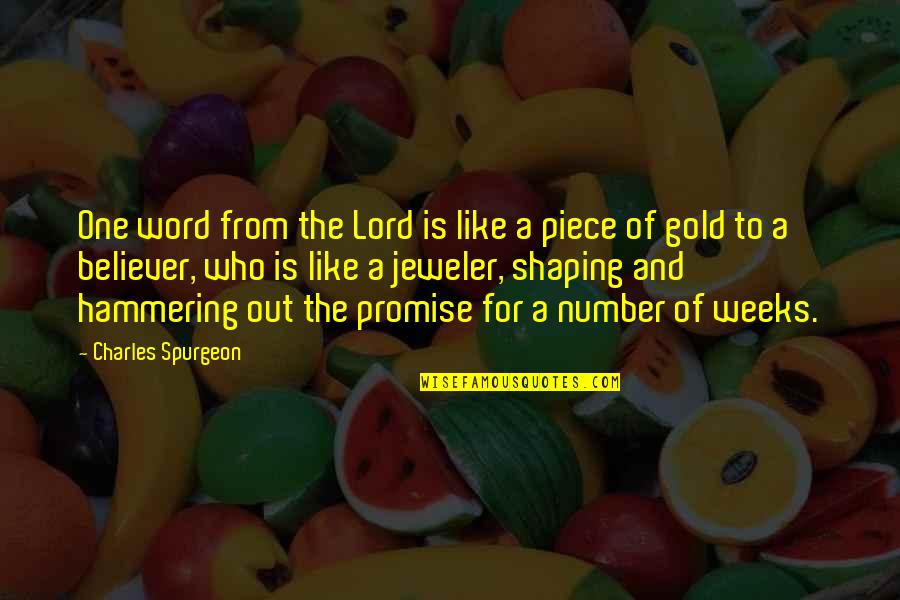 Ffrench Maurice Quotes By Charles Spurgeon: One word from the Lord is like a Ffrench Maurice Quotes By Charles Spurgeon: One word from the Lord is like a