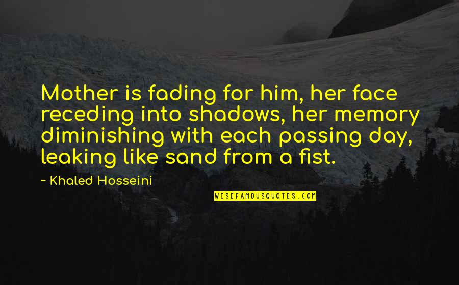 Fianzas Quotes By Khaled Hosseini: Mother is fading for him, her face receding