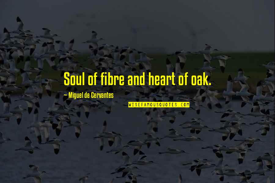 Fibre Quotes By Miguel De Cervantes: Soul of fibre and heart of oak.