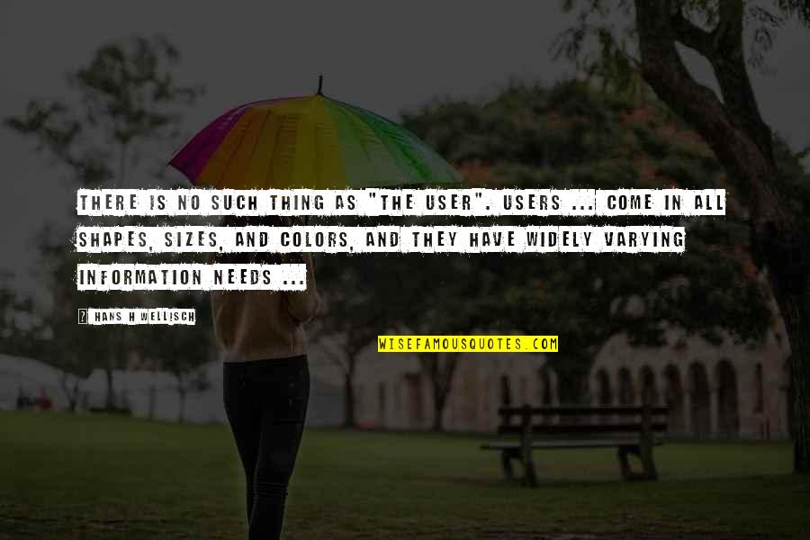 Fical Quotes By Hans H Wellisch: There is no such thing as "the user". Fical Quotes By Hans H Wellisch: There is no such thing as "the user".