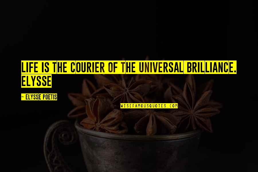 Fiction Book Quotes By Elysse Poetis: Life is the courier of the universal brilliance.