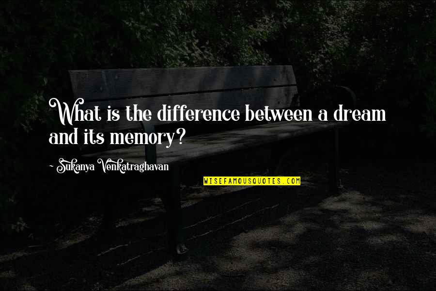 Fiction Indian Quotes By Sukanya Venkatraghavan: What is the difference between a dream and