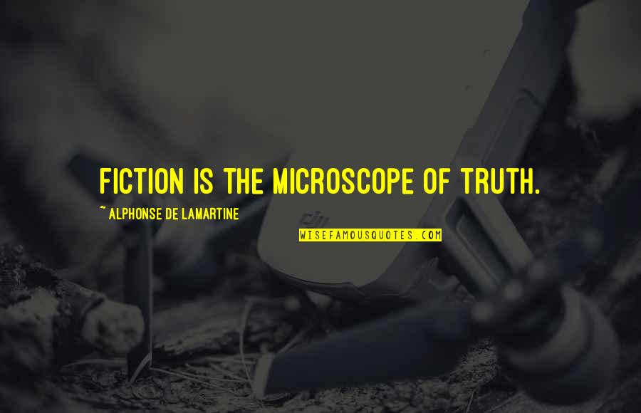 Fiction Is The Truth Quotes By Alphonse De Lamartine: Fiction is the microscope of truth.
