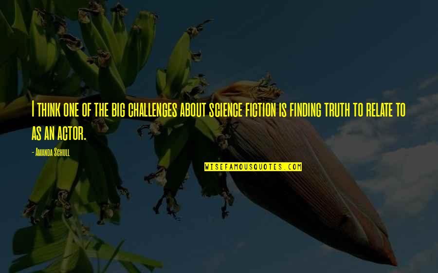 Fiction Is The Truth Quotes By Amanda Schull: I think one of the big challenges about