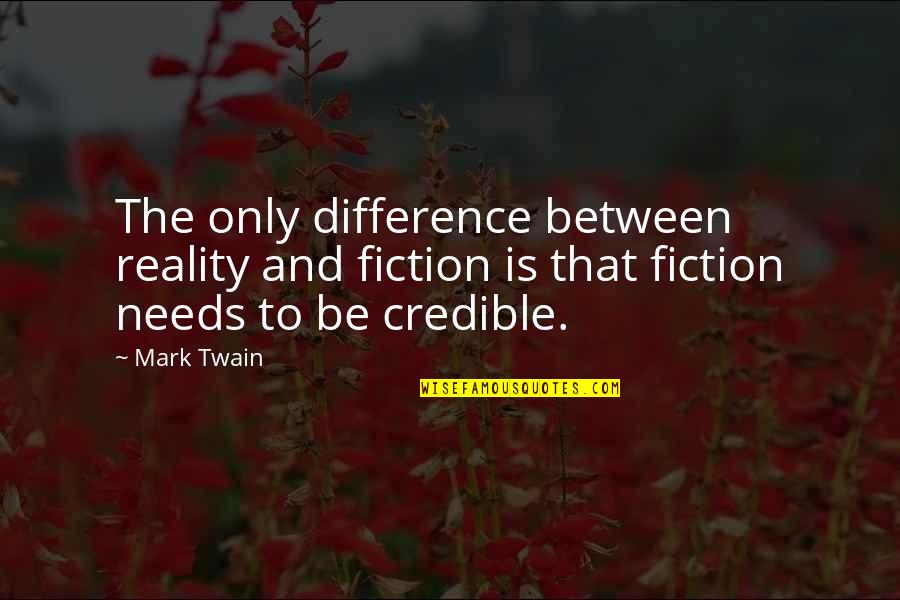 Fiction Quotes By Mark Twain: The only difference between reality and fiction is