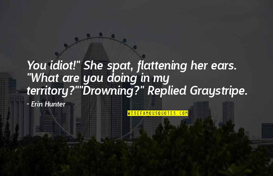 Fictionalized Memoir Quotes By Erin Hunter: You idiot!" She spat, flattening her ears. "What