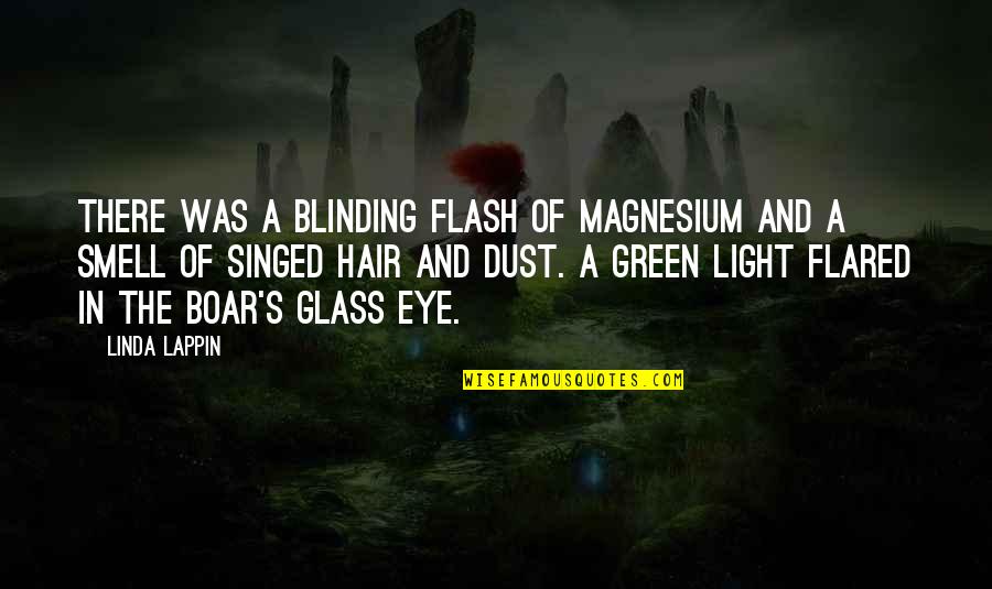 Fidei Quotes By Linda Lappin: There was a blinding flash of magnesium and