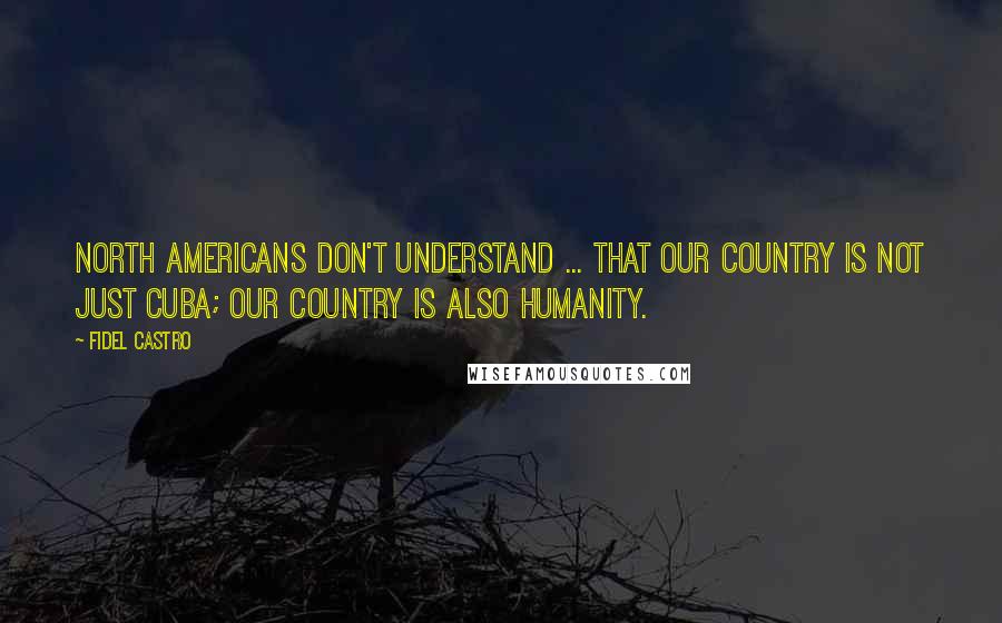 Fidel Castro quotes: North Americans don't understand ... that our country is not just Cuba; our country is also humanity.
