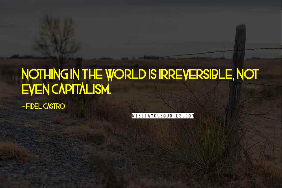 Fidel Castro quotes: Nothing in the world is irreversible, not even capitalism.