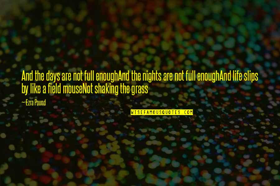 Field Grass Quotes By Ezra Pound: And the days are not full enoughAnd the