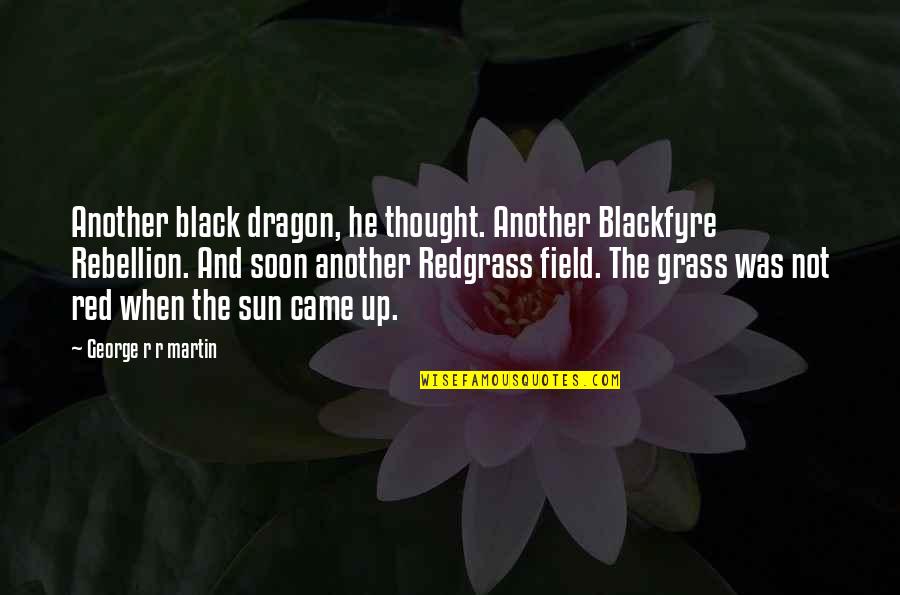 Field Grass Quotes By George R R Martin: Another black dragon, he thought. Another Blackfyre Rebellion.