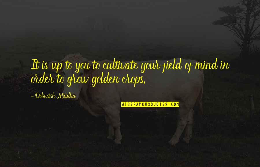 Field Quotes Quotes By Debasish Mridha: It is up to you to cultivate your