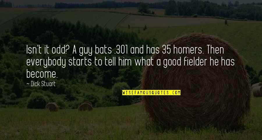 Fielder's Quotes By Dick Stuart: Isn't it odd? A guy bats .301 and