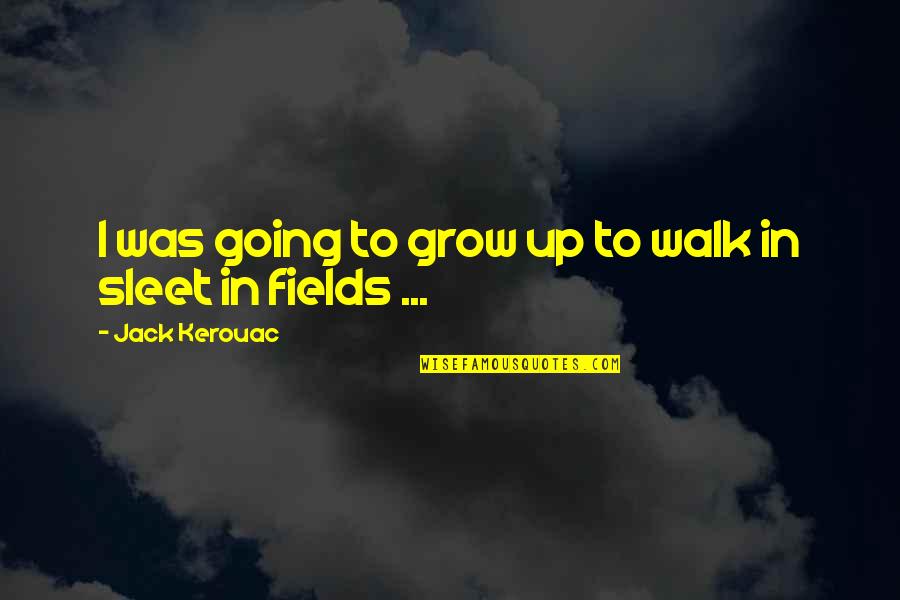 Fields Quotes By Jack Kerouac: I was going to grow up to walk