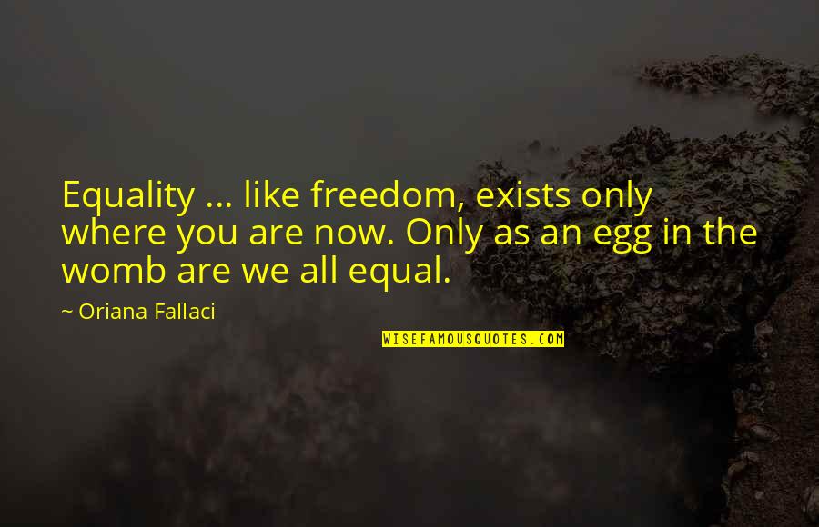 Fields Thesaurus Quotes By Oriana Fallaci: Equality ... like freedom, exists only where you