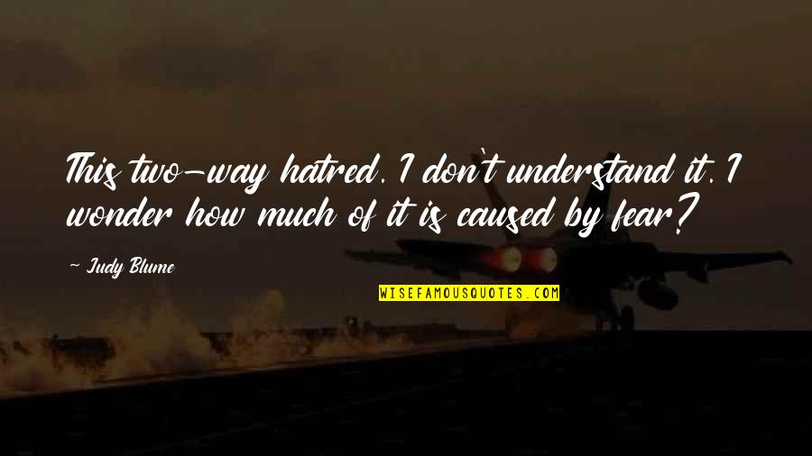 Fierce Lioness Quotes By Judy Blume: This two-way hatred. I don't understand it. I