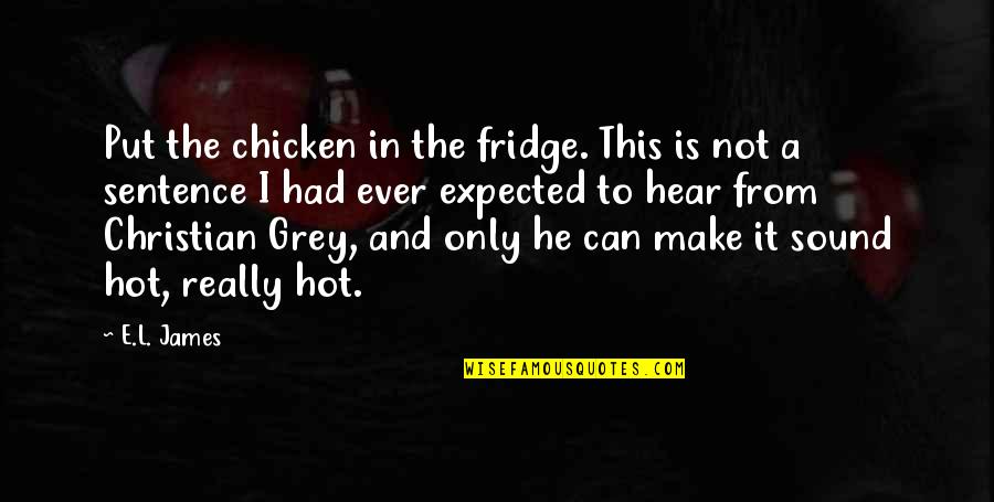 Fifty Shades Hot Quotes By E.L. James: Put the chicken in the fridge. This is