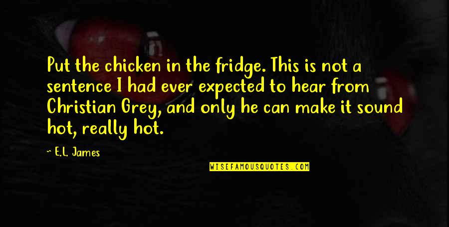 Fifty Shades Of Grey Quotes By E.L. James: Put the chicken in the fridge. This is