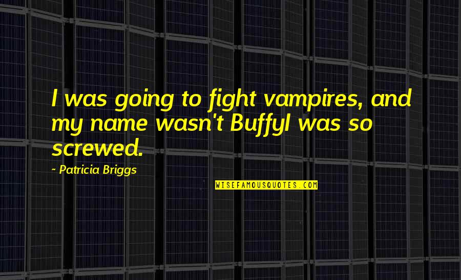 Fight And Mercy Quotes By Patricia Briggs: I was going to fight vampires, and my