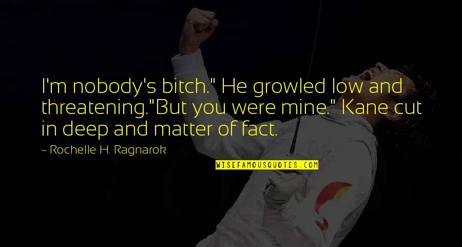 Fight Comebacks Quotes By Rochelle H. Ragnarok: I'm nobody's bitch." He growled low and threatening."But