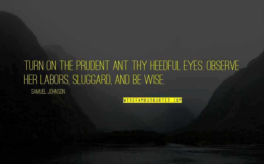 Fight For Equality Quote Quotes By Samuel Johnson: Turn on the prudent ant thy heedful eyes.