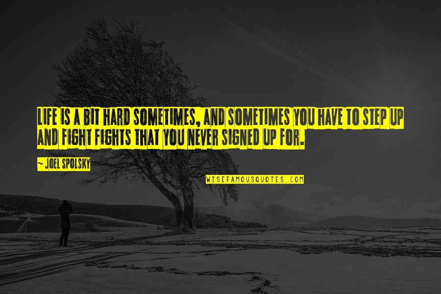 Fight For Life Quotes By Joel Spolsky: Life is a bit hard sometimes, and sometimes