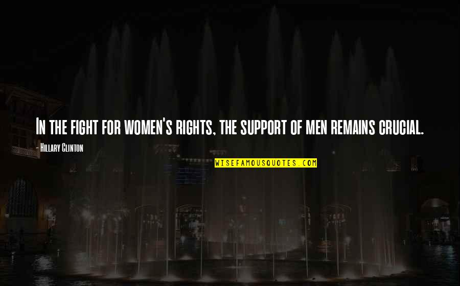 Fight For Quotes By Hillary Clinton: In the fight for women's rights, the support