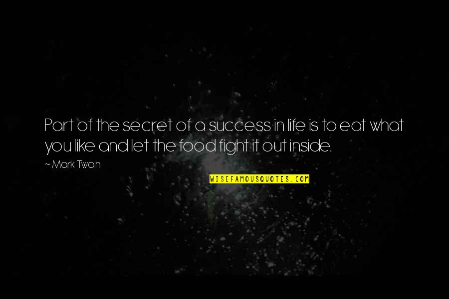 Fight For Success Quotes By Mark Twain: Part of the secret of a success in