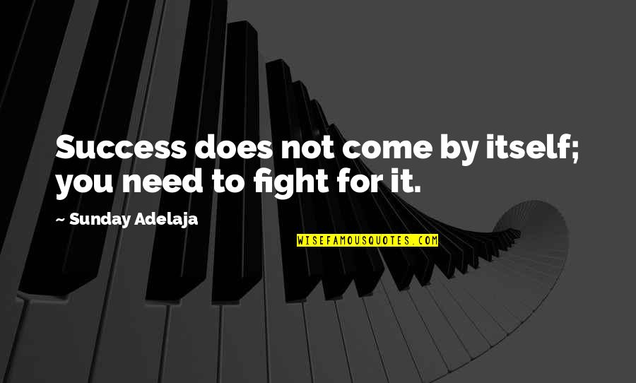 Fight For Success Quotes By Sunday Adelaja: Success does not come by itself; you need