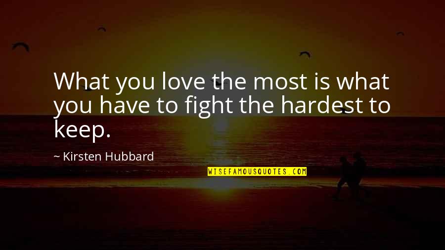 Fight Love Quotes By Kirsten Hubbard: What you love the most is what you