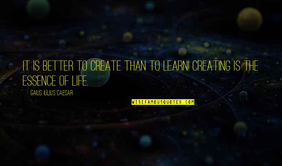 Fight Through The Pain Quotes By Gaius Iulius Caesar: It is better to create than to learn!