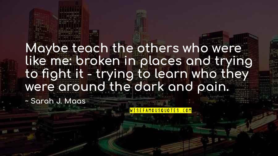Fight With Pain Quotes By Sarah J. Maas: Maybe teach the others who were like me: Fight With Pain Quotes By Sarah J. Maas: Maybe teach the others who were like me:
