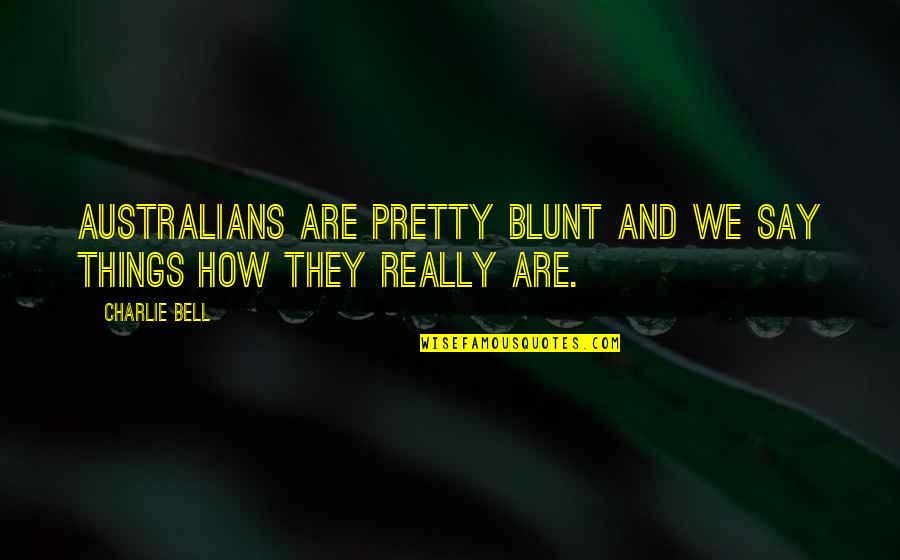 Fighter Pilot Quotes By Charlie Bell: Australians are pretty blunt and we say things