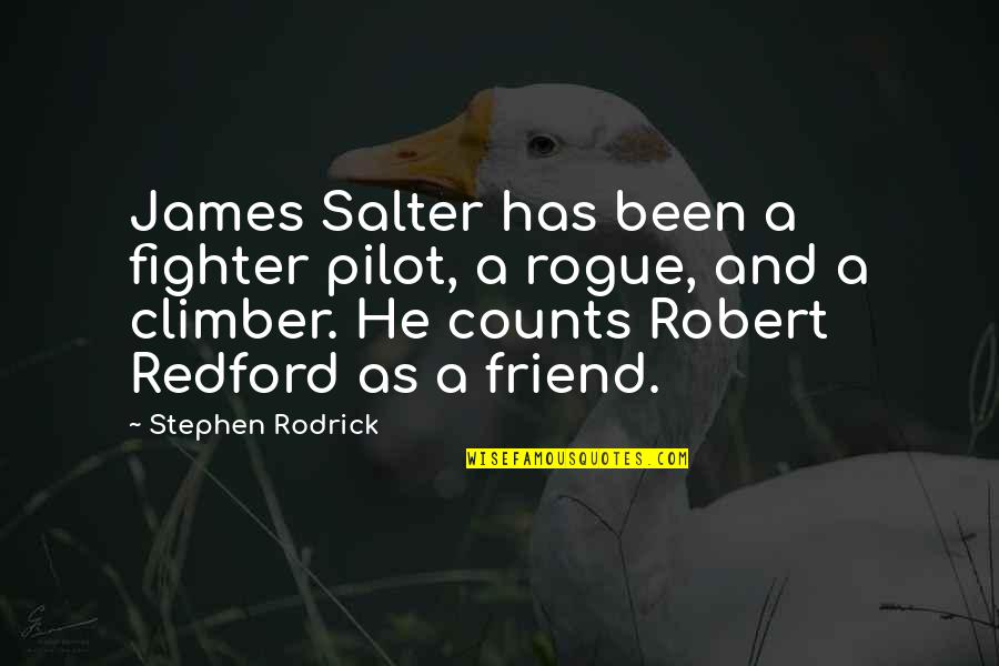 Fighter Pilot Quotes By Stephen Rodrick: James Salter has been a fighter pilot, a