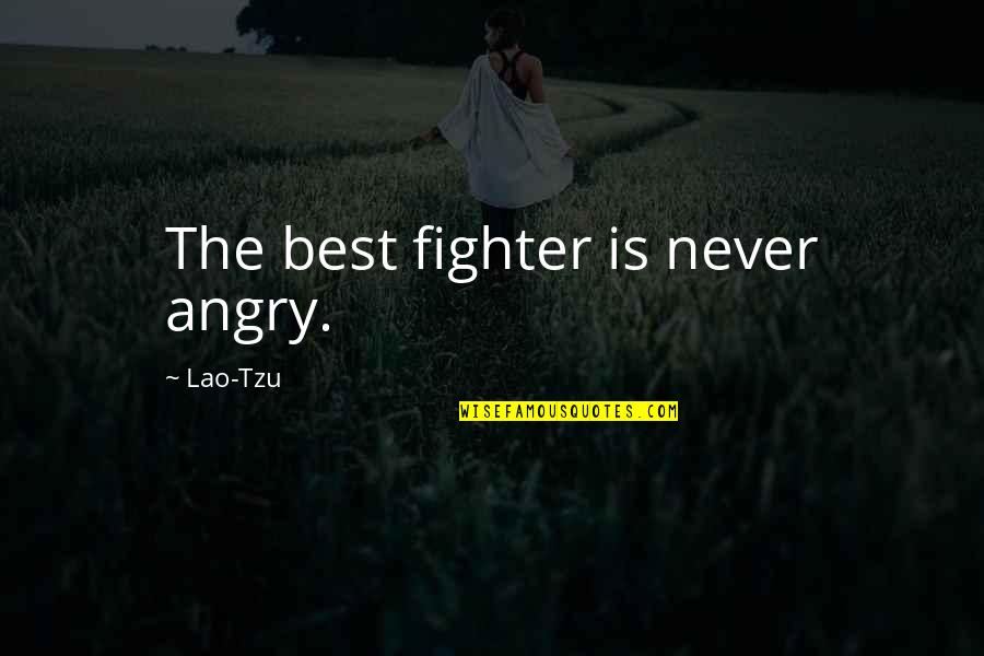 Fighter Warrior Quotes By Lao-Tzu: The best fighter is never angry.