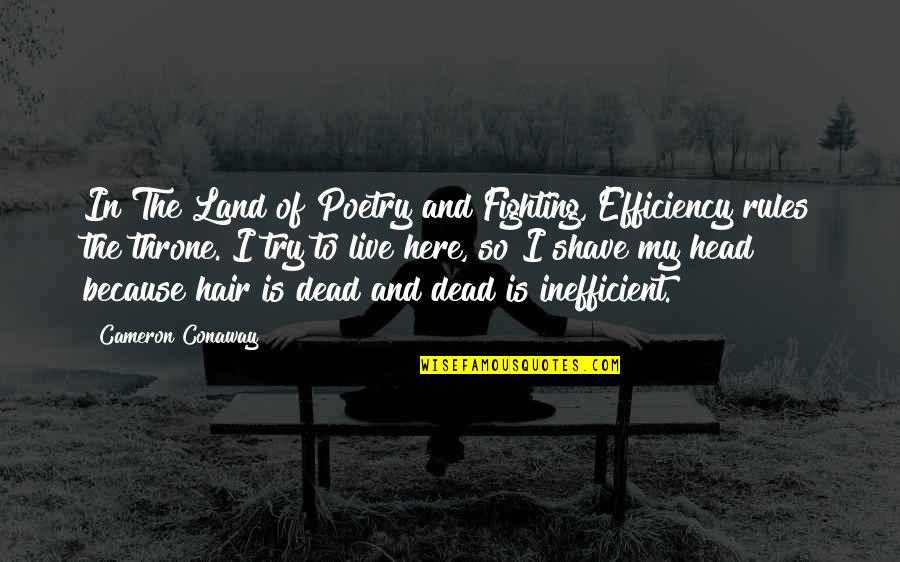Fighting Death Quotes By Cameron Conaway: In The Land of Poetry and Fighting, Efficiency