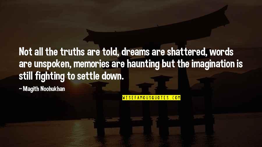 Fighting For Dreams Quotes By Magith Noohukhan: Not all the truths are told, dreams are