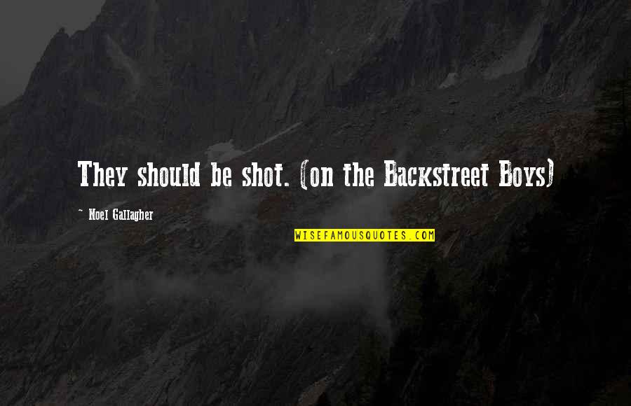 Fighting For Family Quotes By Noel Gallagher: They should be shot. (on the Backstreet Boys)