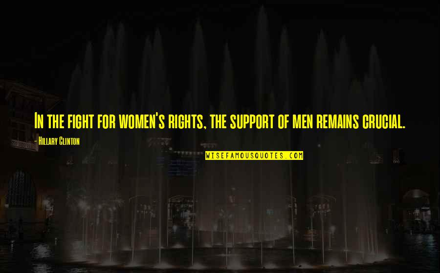 Fighting For Quotes By Hillary Clinton: In the fight for women's rights, the support