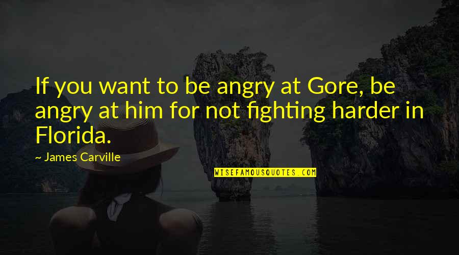 Fighting Harder Quotes By James Carville: If you want to be angry at Gore,