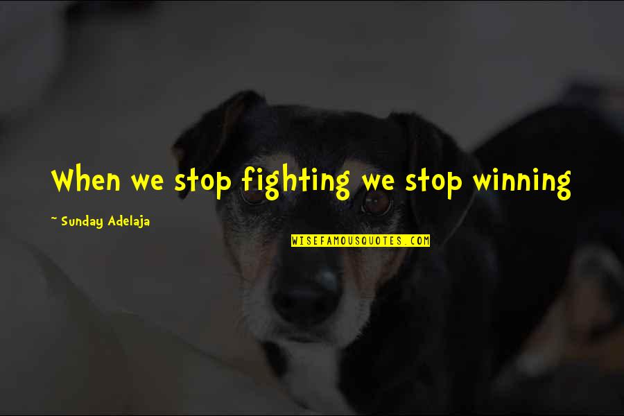 Fighting In A Relationship Quotes By Sunday Adelaja: When we stop fighting we stop winning