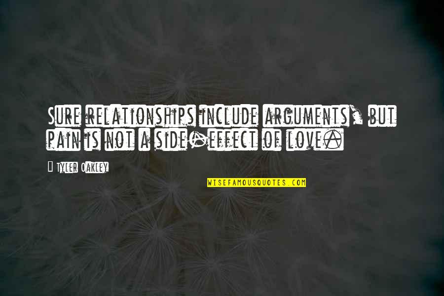 Fighting In Relationships Quotes By Tyler Oakley: Sure relationships include arguments, but pain is not